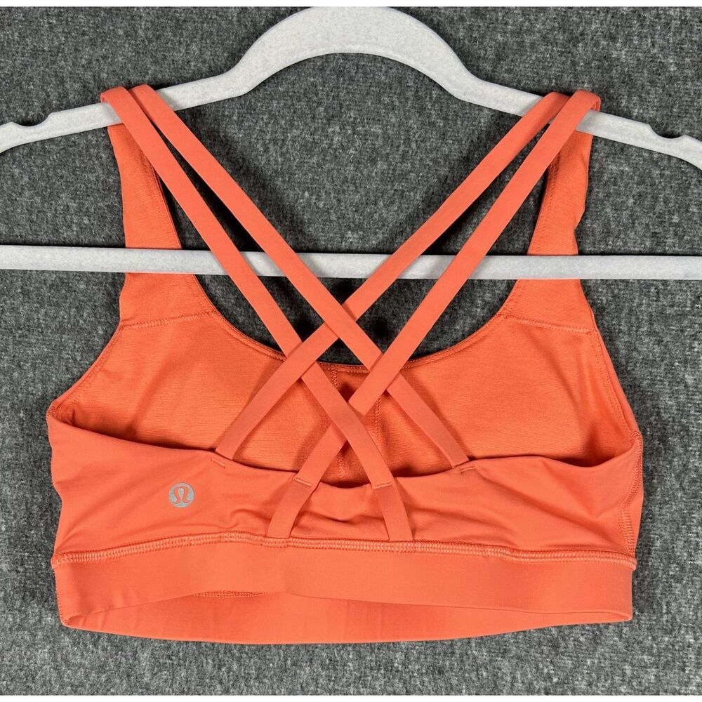 Lululemon Energy Bra Medium Support (B–D Cups) - Orange, Size 6 - Picture 2 of 7